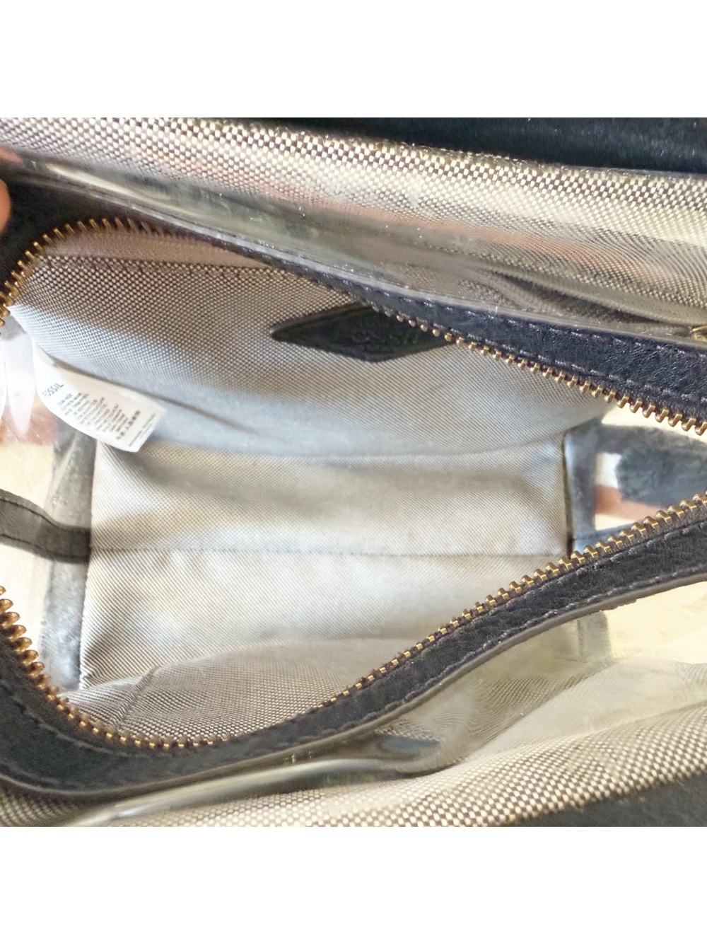 Fossil Hope Bag Leather Top-Handle Crossbody with Striped Strap Black Small - Picture 12 of 15
